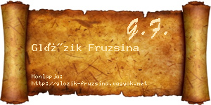 Glózik Fruzsina névjegykártya
